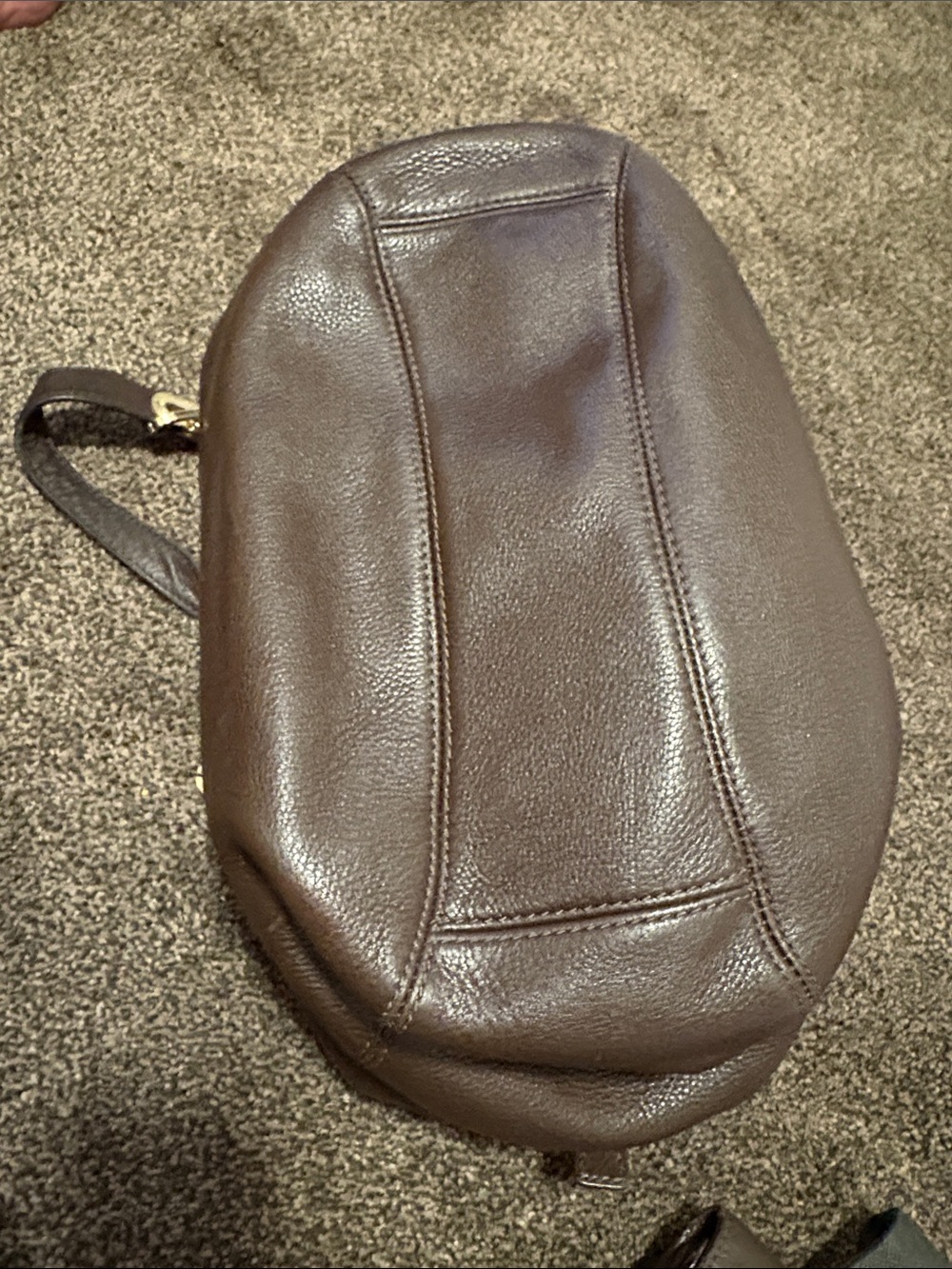 Michael Kors Dark Brown Pebbled Leather Shoulder Hobo with Gold MK Charm - Picture 4 of 16
